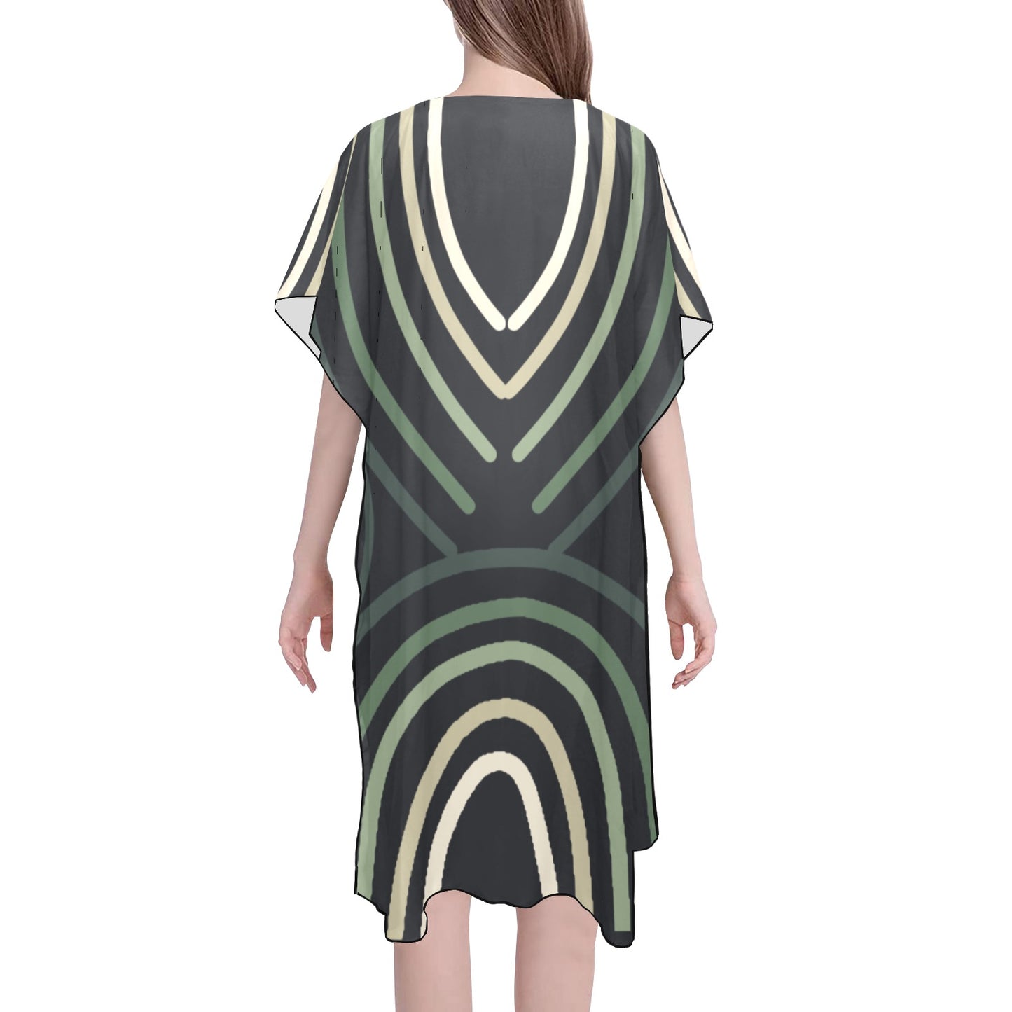 Green Lines Chiffon Cover Ups