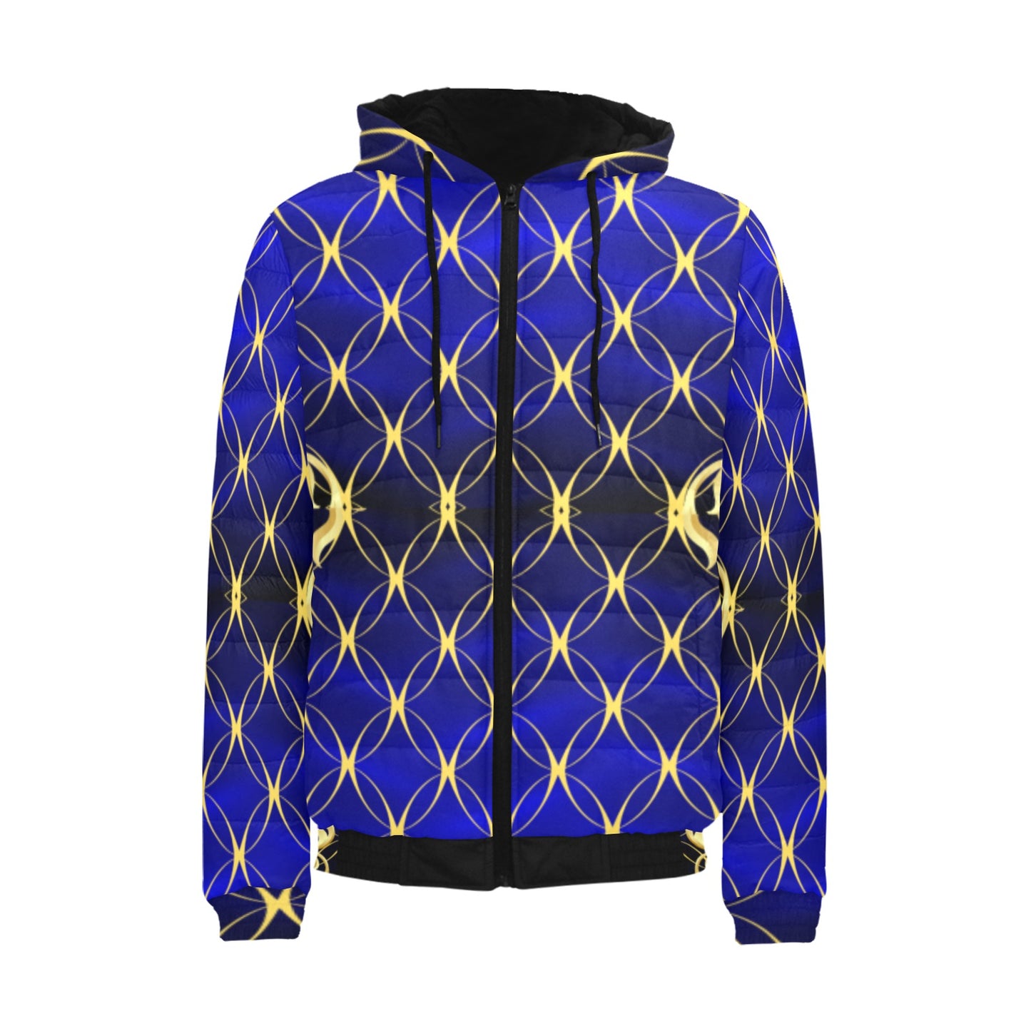 Royal Blue Fashion Men's Padded Hooded Jacket