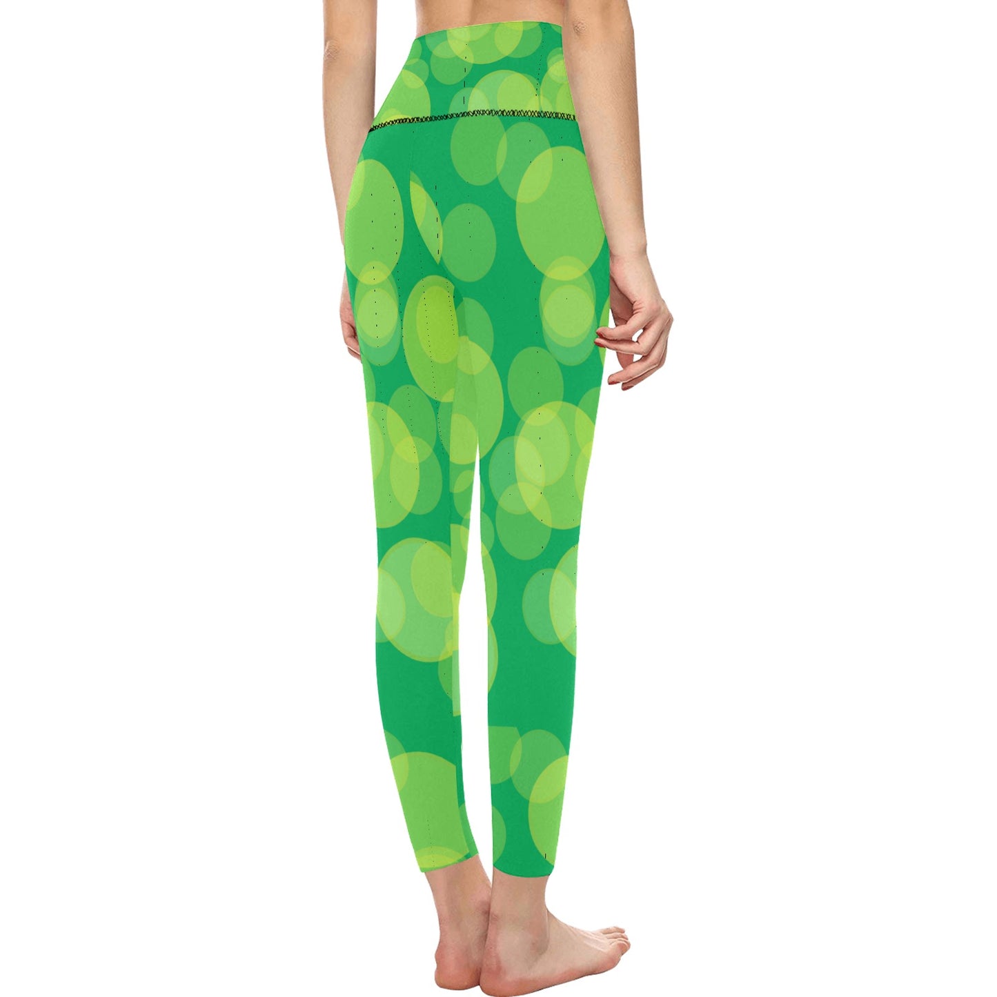 Lime Circles High-Waisted Leggings