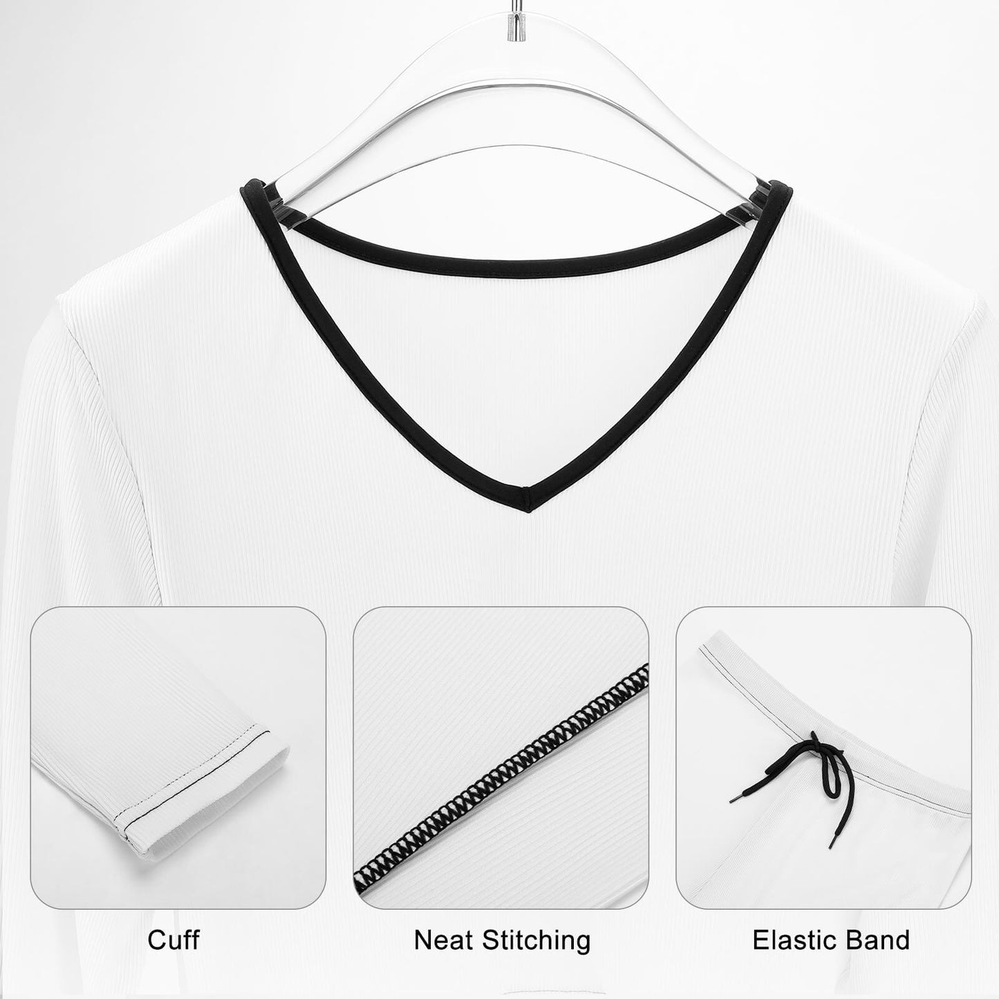 Color Polygon V-neck Long Sleeve Yoga Set