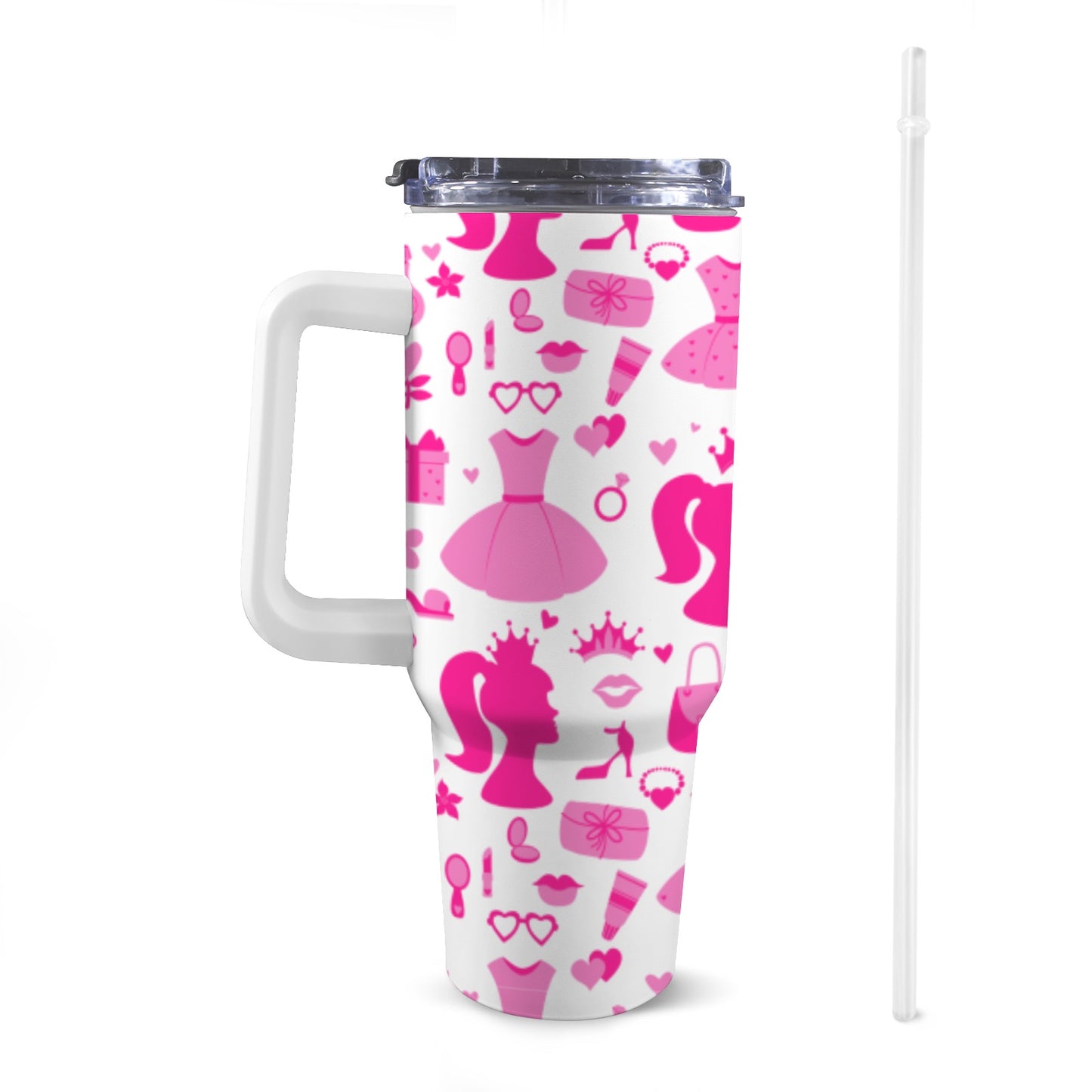 Barbie 40oz Tumbler with White Handle