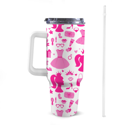 Barbie 40oz Tumbler with White Handle