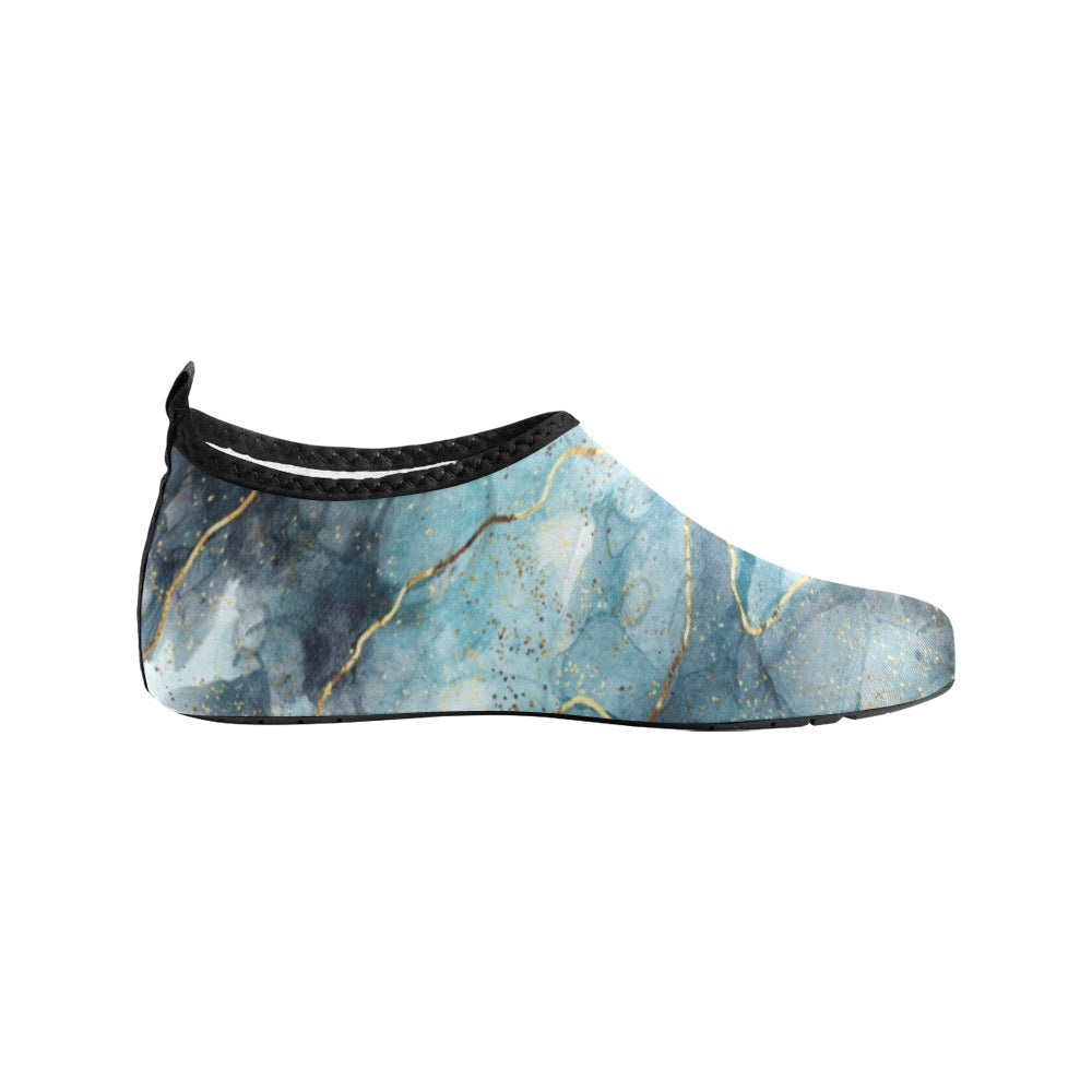 Teal Marble Kids' Slip-On Water Shoes