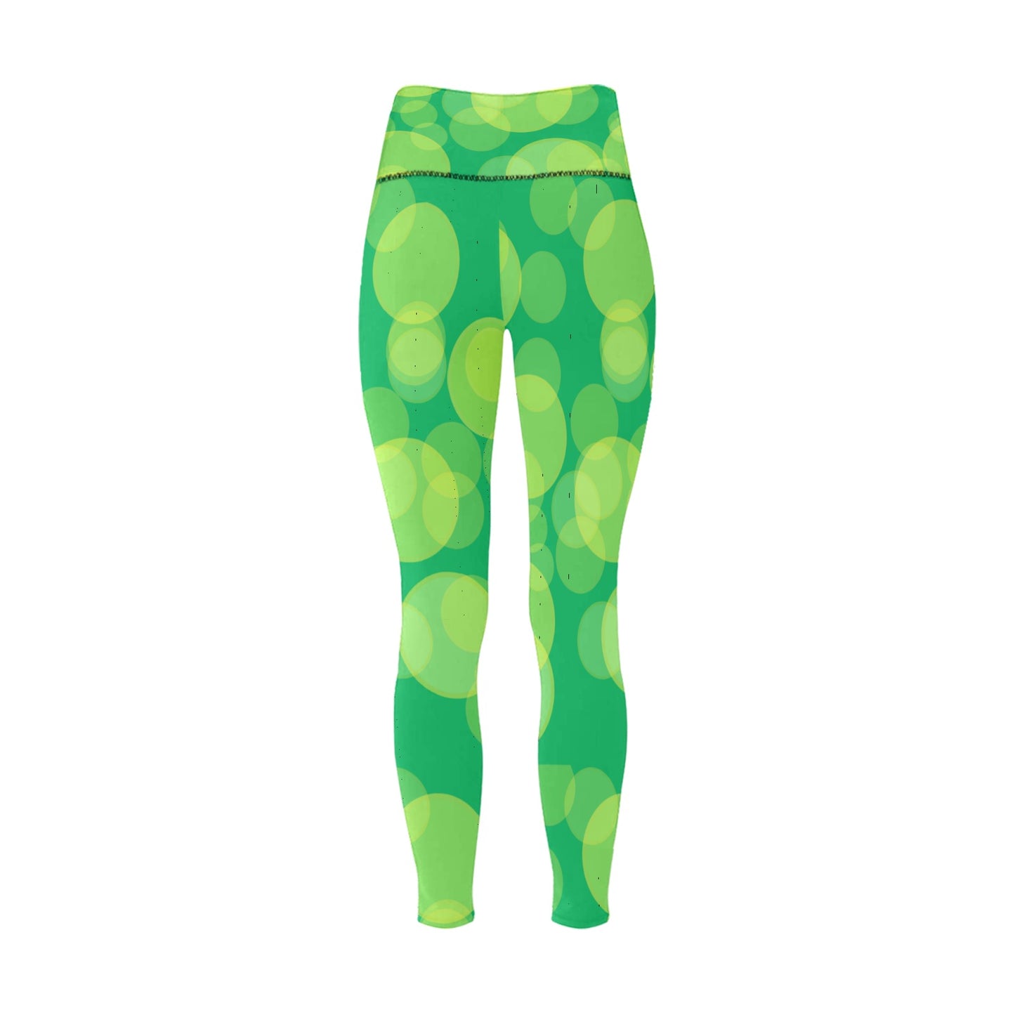 Lime Circles High-Waisted Leggings