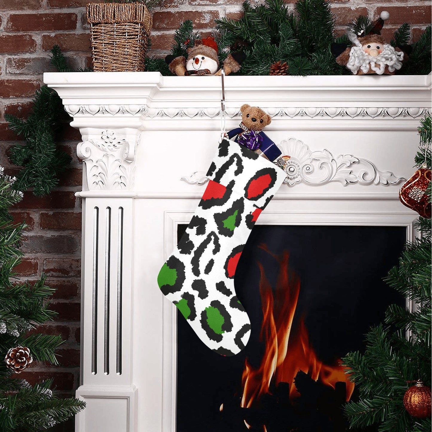 Christmas Cheetah Christmas Stocking