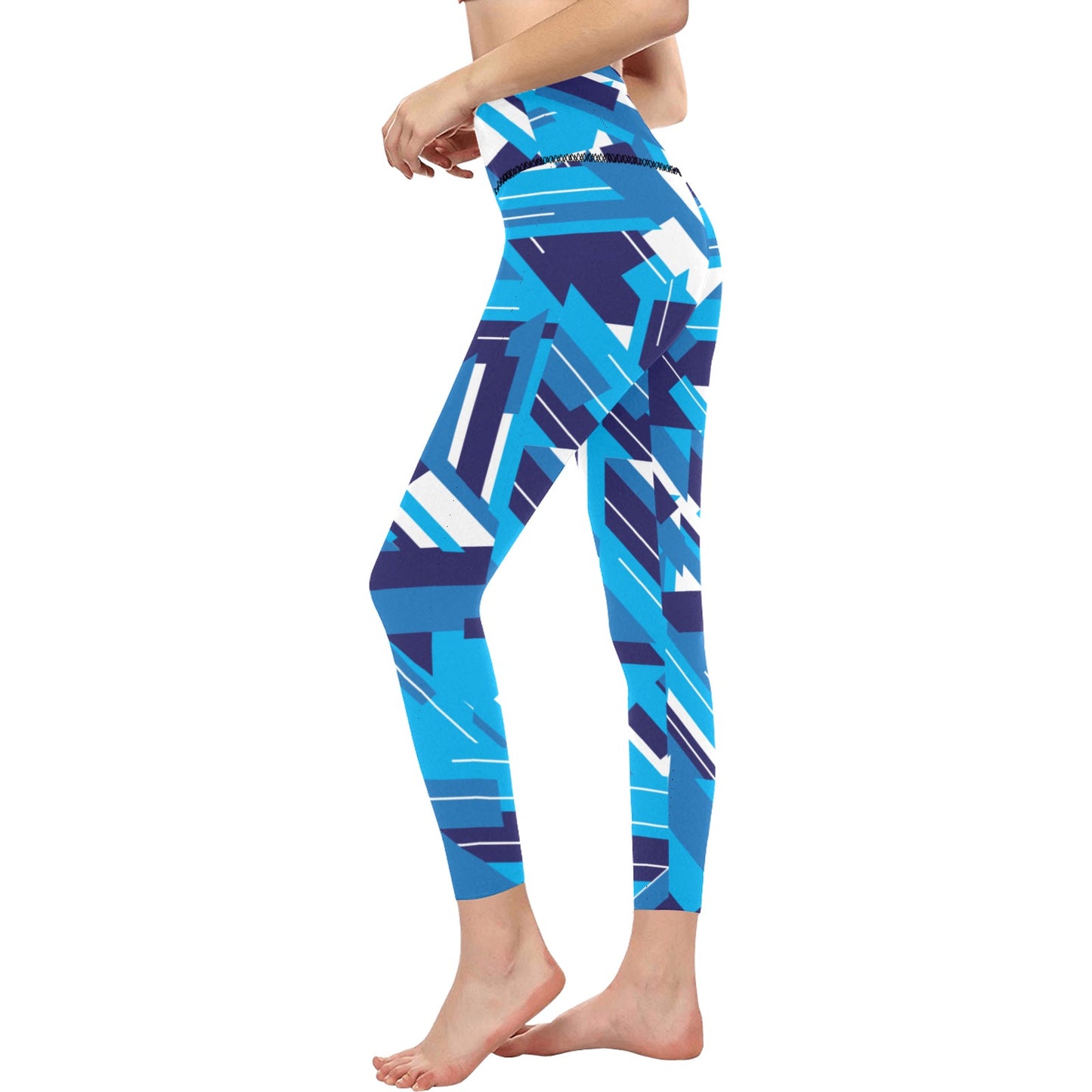 Blued Lines High-Waisted Leggings