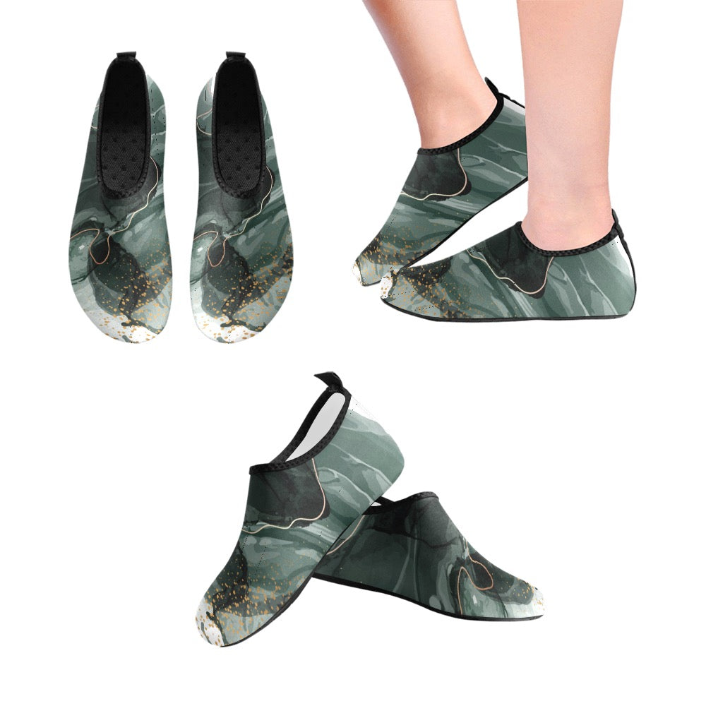 Green Marble Kids' Slip-On Water Shoes