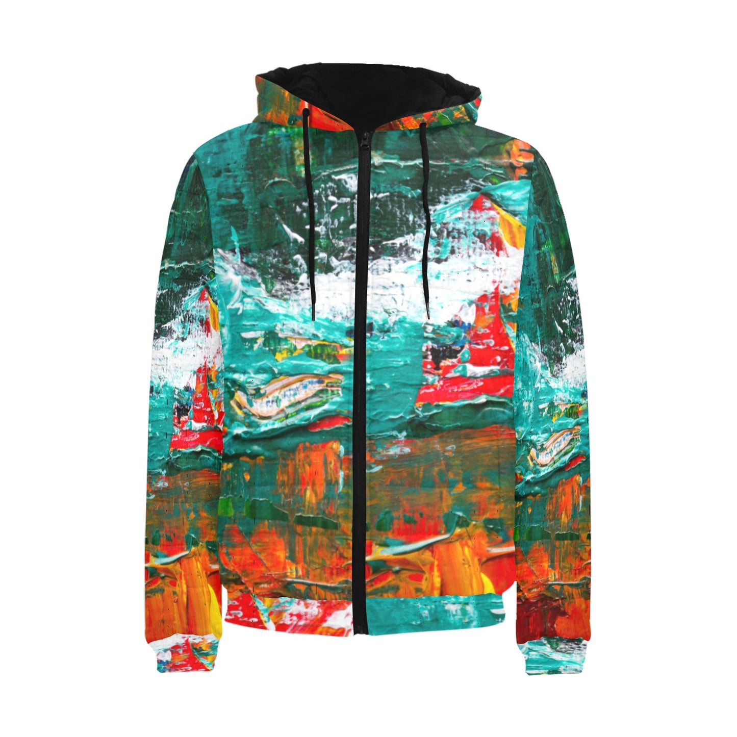 Painting Men's Padded Hooded Jacket