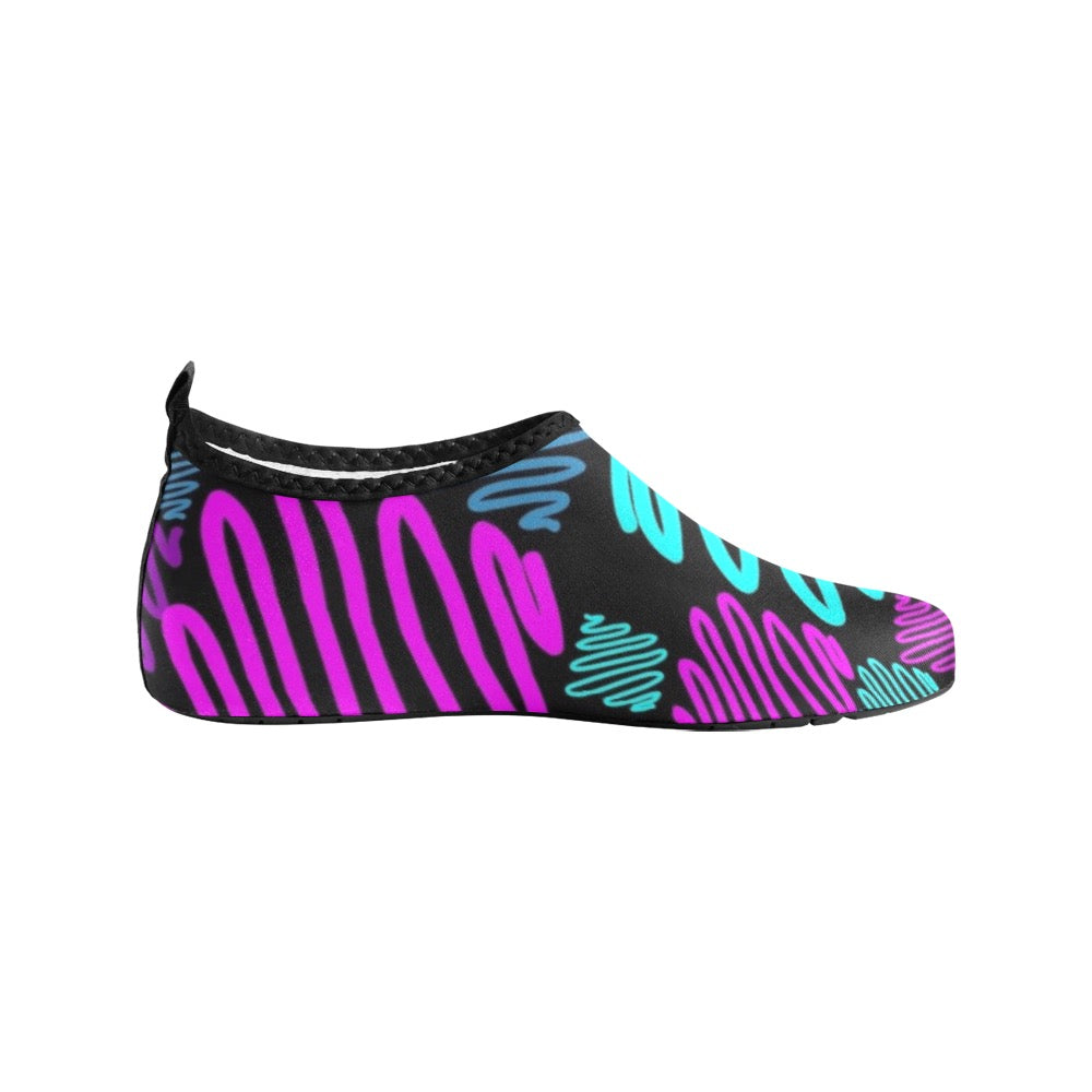 Pink and Teal Patterns Kids' Slip-On Water Shoes