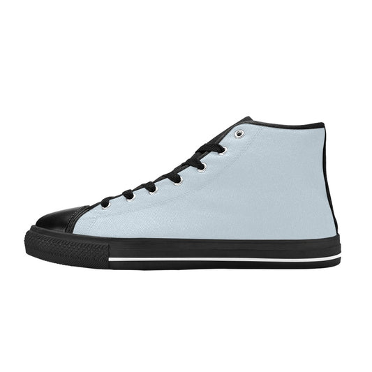 Light Blue Men's High Top Canvas Shoes