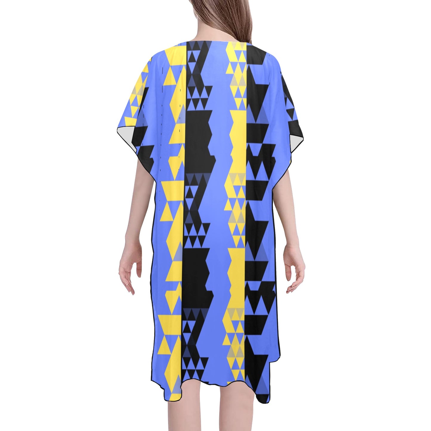 Blue Yellow Chiffon Cover Ups