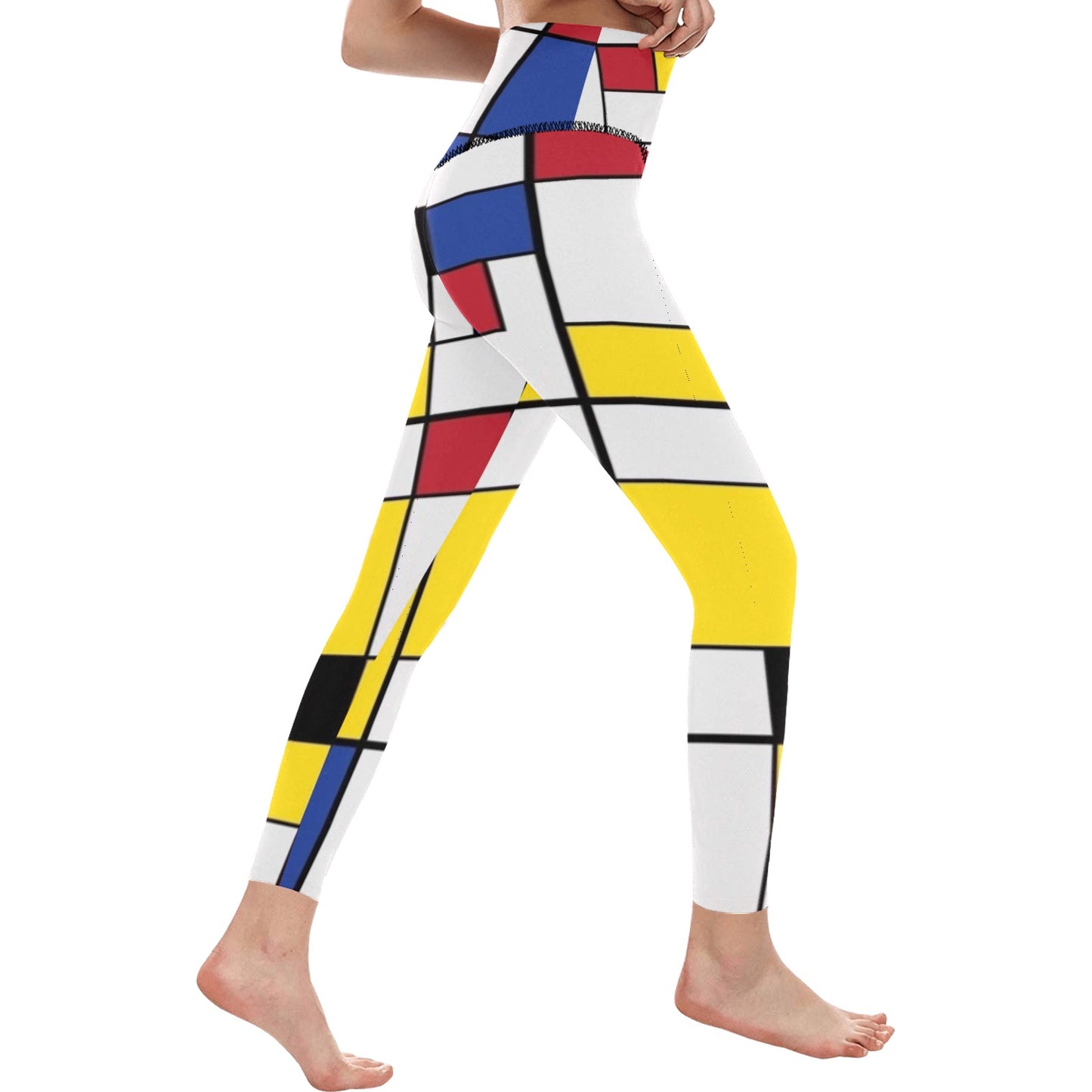 Colorful Tiles High-Waisted Leggings