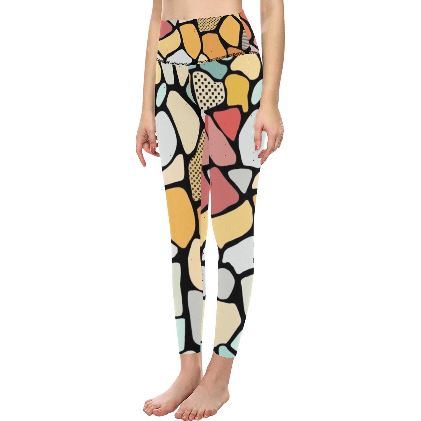 Colorful Stones High-Waisted Leggings