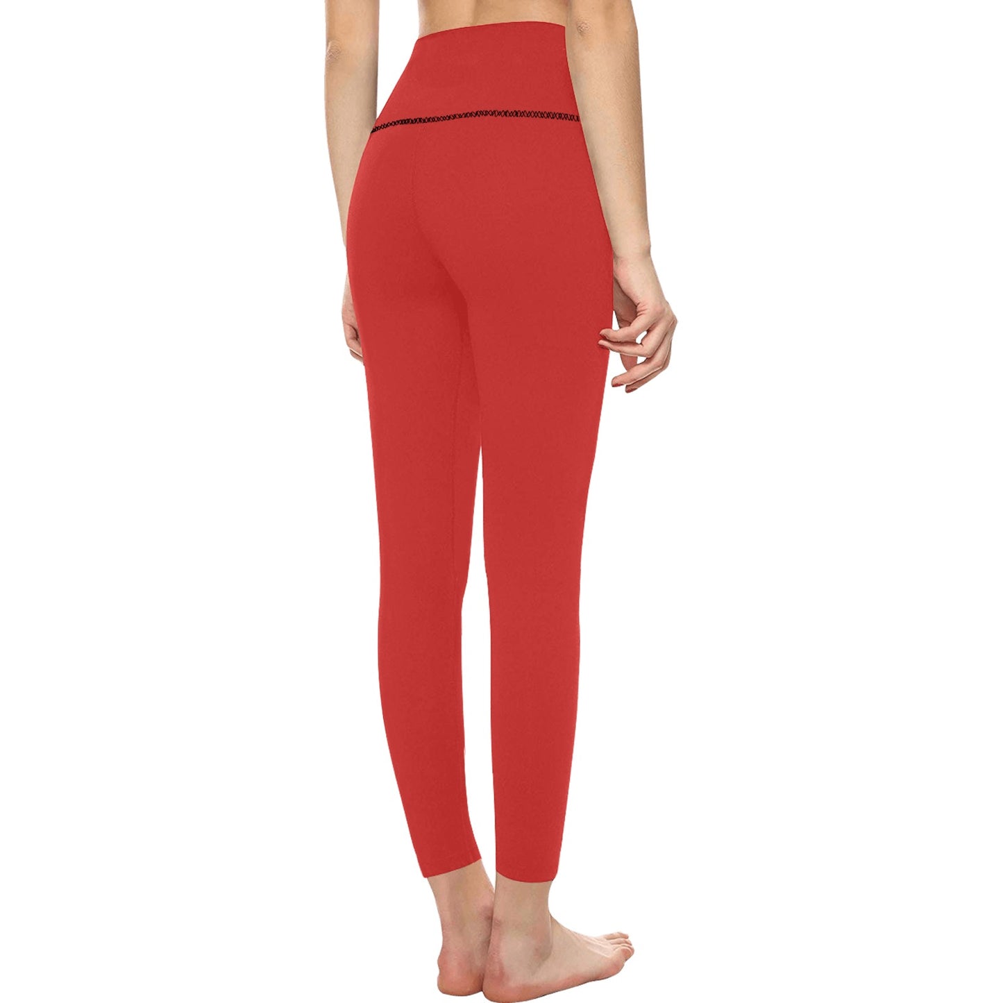 Red High-Waisted Leggings