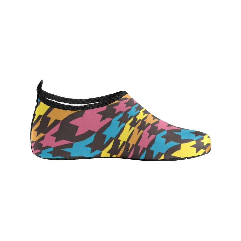 Colorful Houndstooth Kids' Slip-On Water Shoes