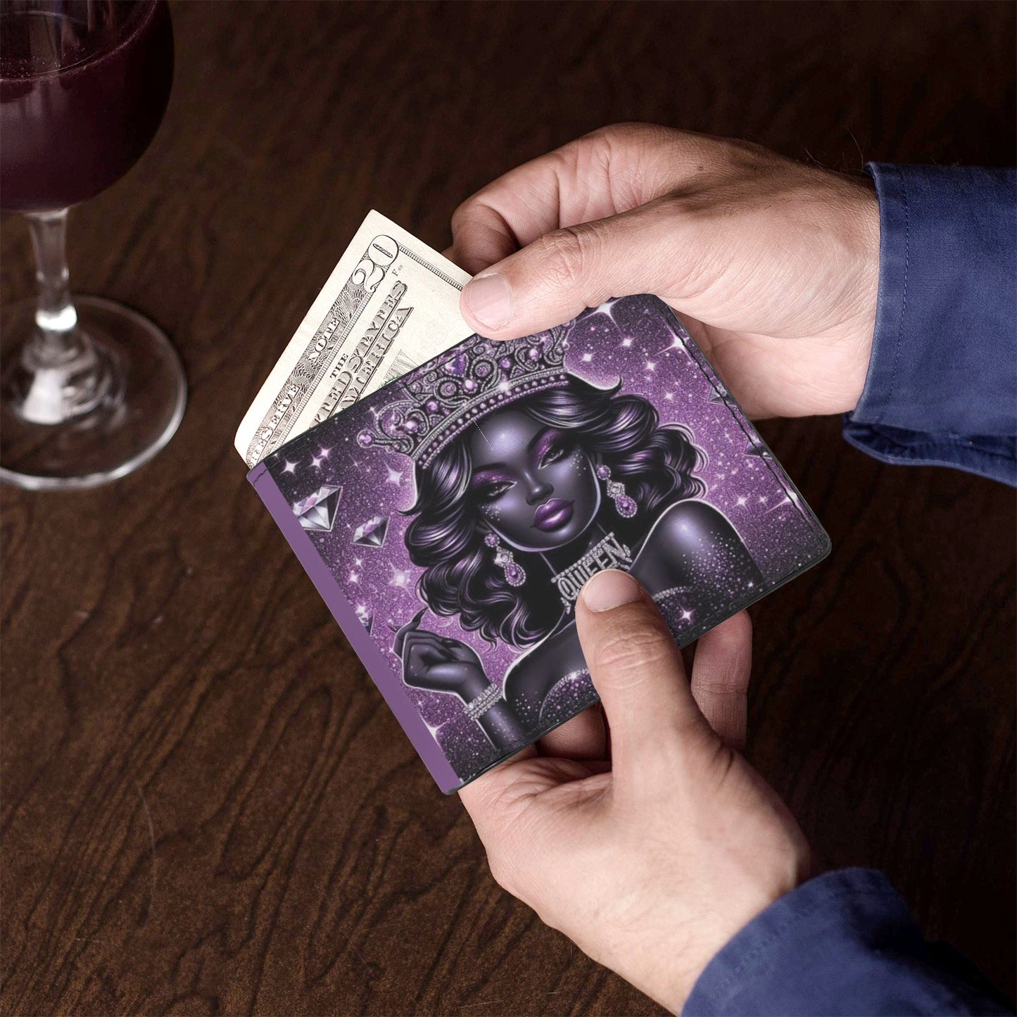 Purple Queen Bifold Wallet with Multi Slots