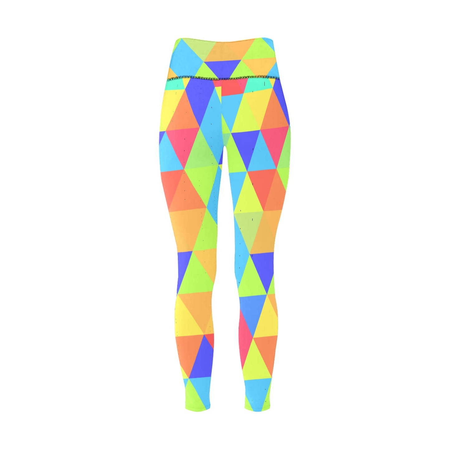 Neon Triangles High-Waisted Leggings