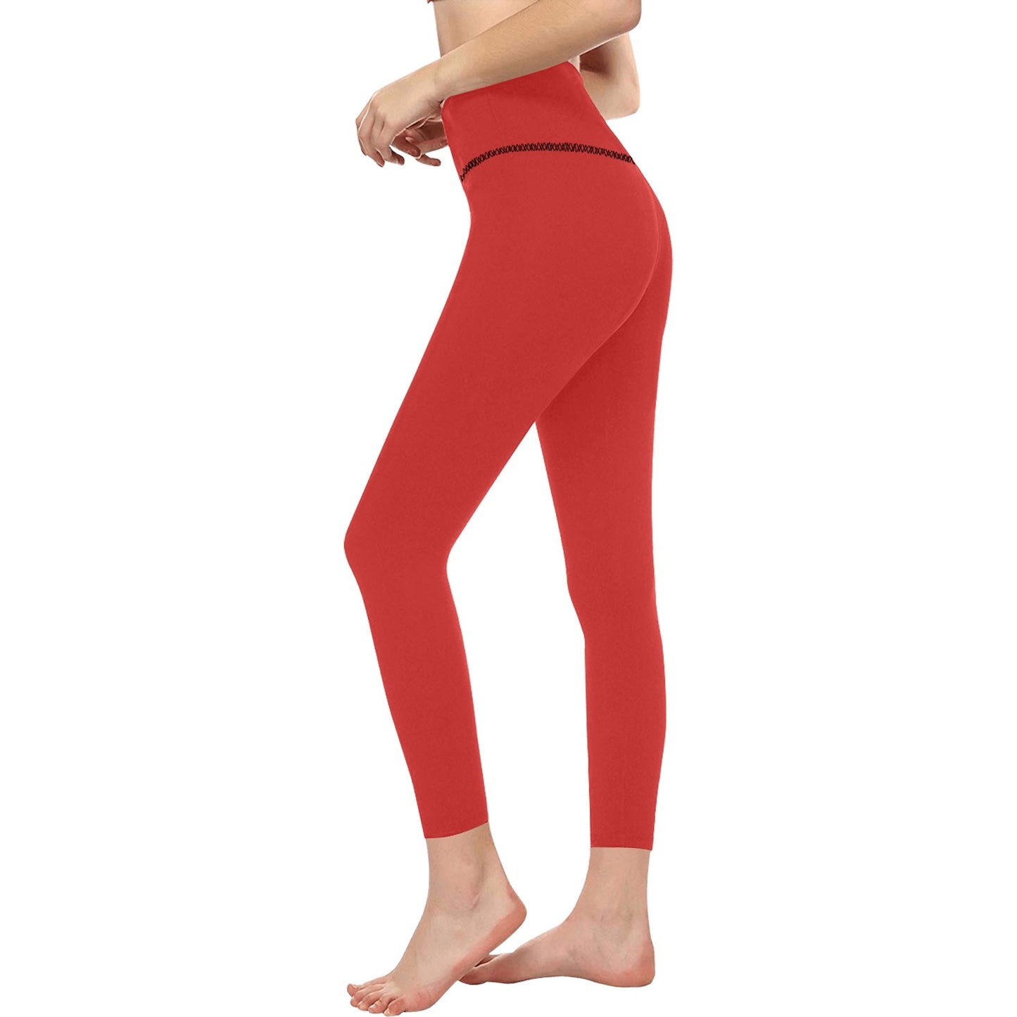 Red High-Waisted Leggings