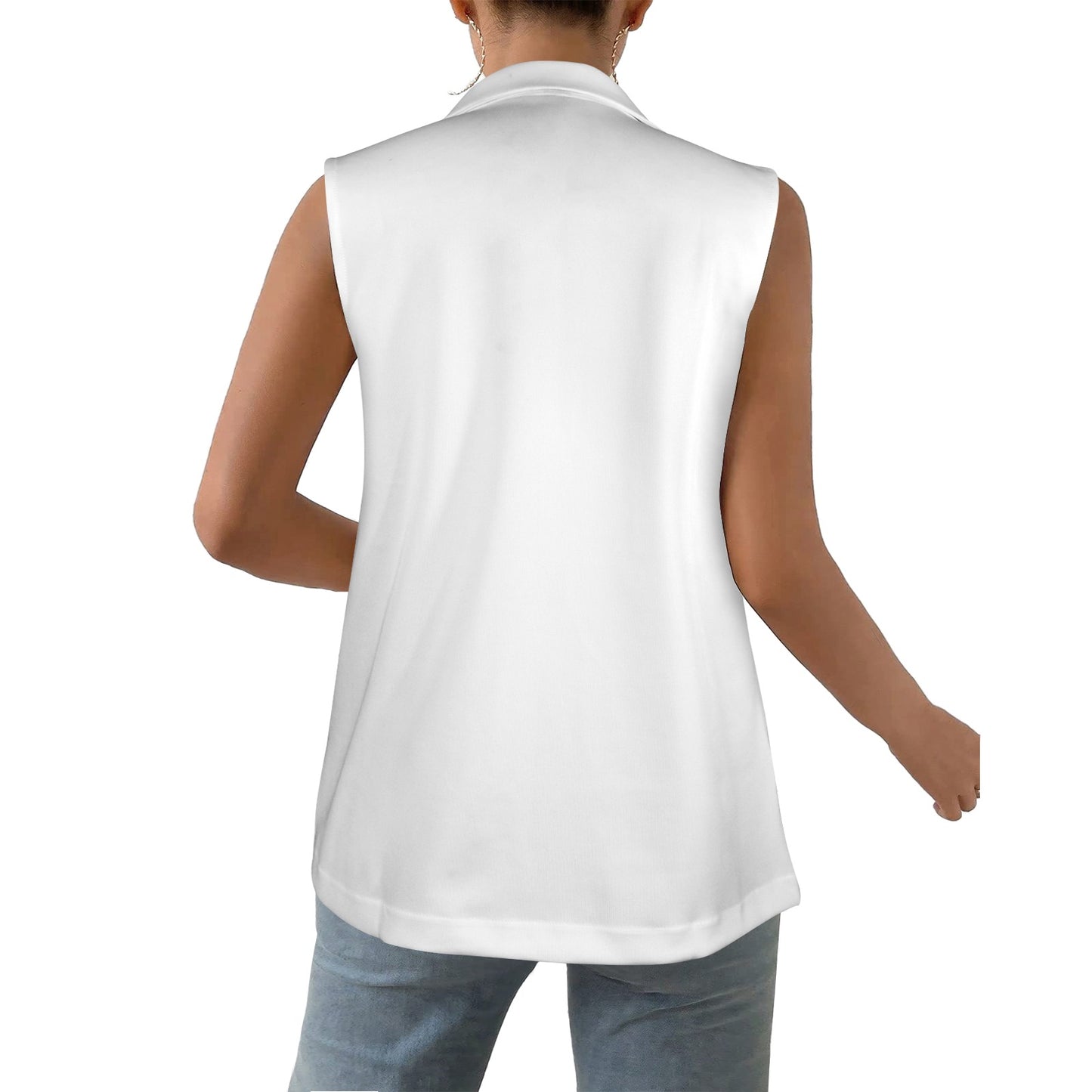 White Women's Sleeveless Blazer