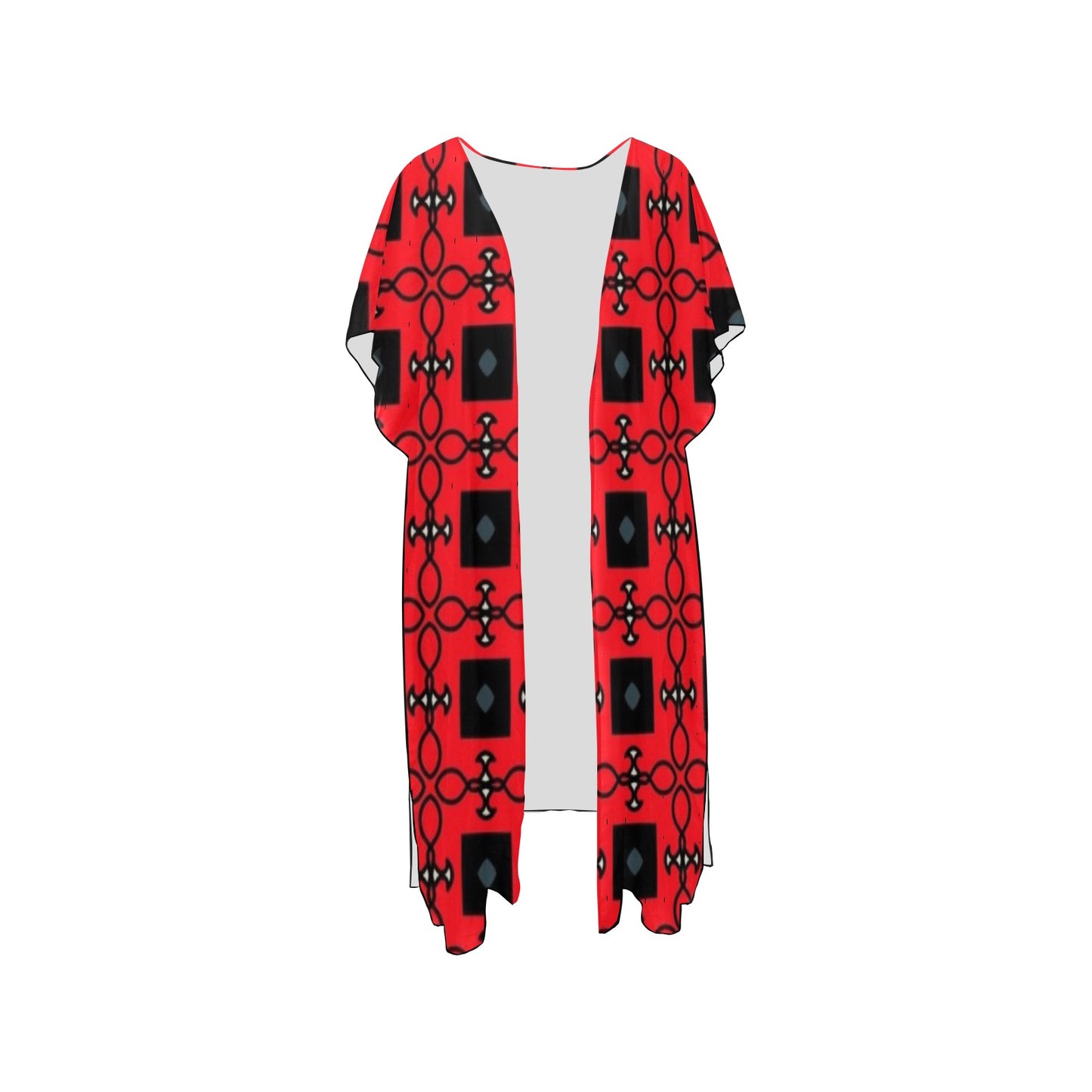 Black and Red Fashion Chiffon Cover Ups