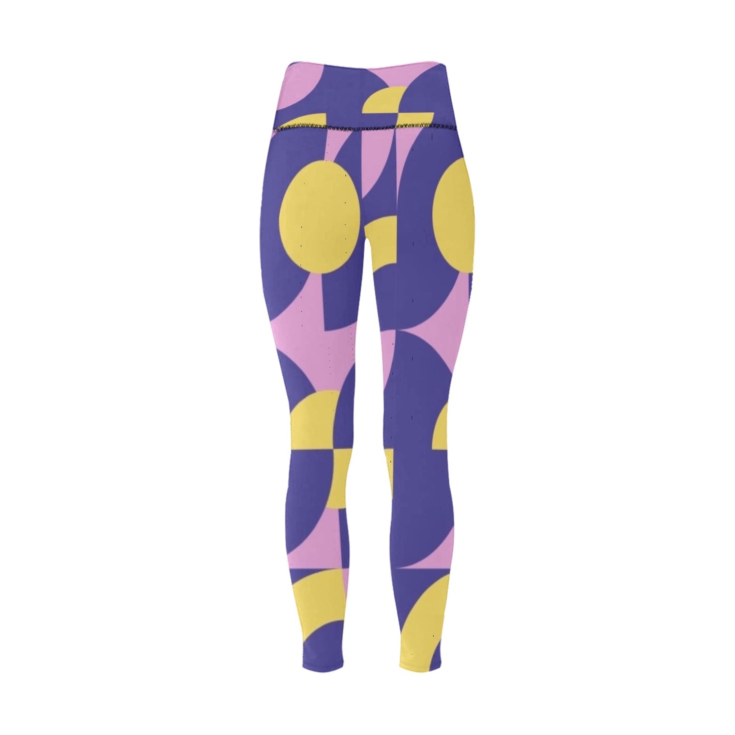 Purple-ish Geometric High-Waisted Leggings