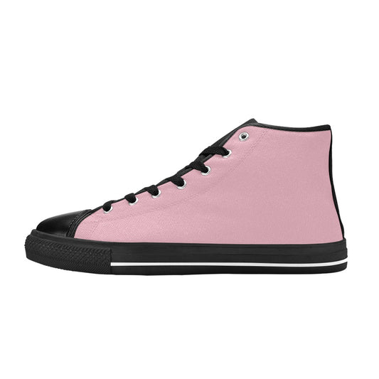 Light Pink Men's High Top Canvas Shoes
