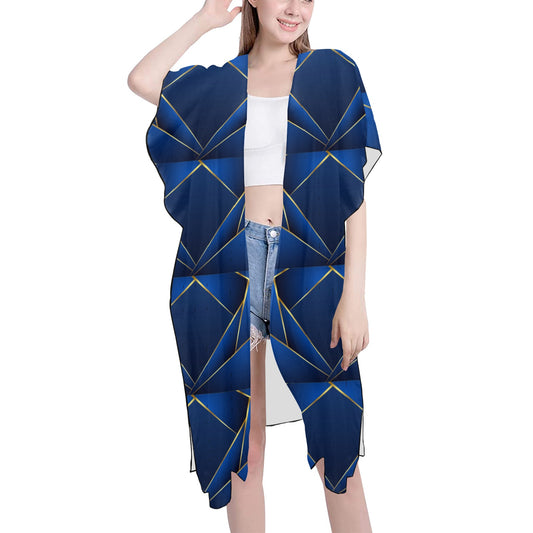 Blue Diamond Chiffon Cover Ups