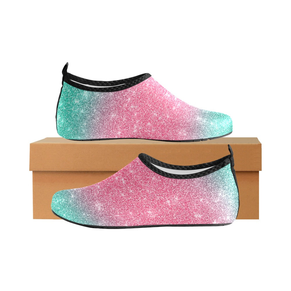 Teal and Pink Kids' Slip-On Water Shoes