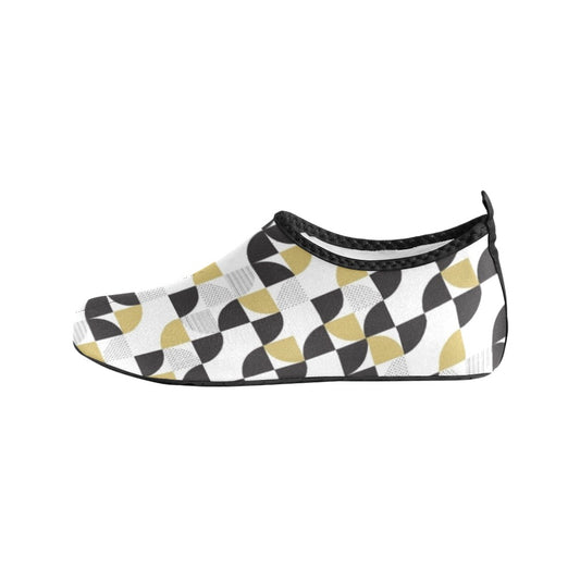 Black & Tan Geometrics Kids' Slip-On Water Shoes