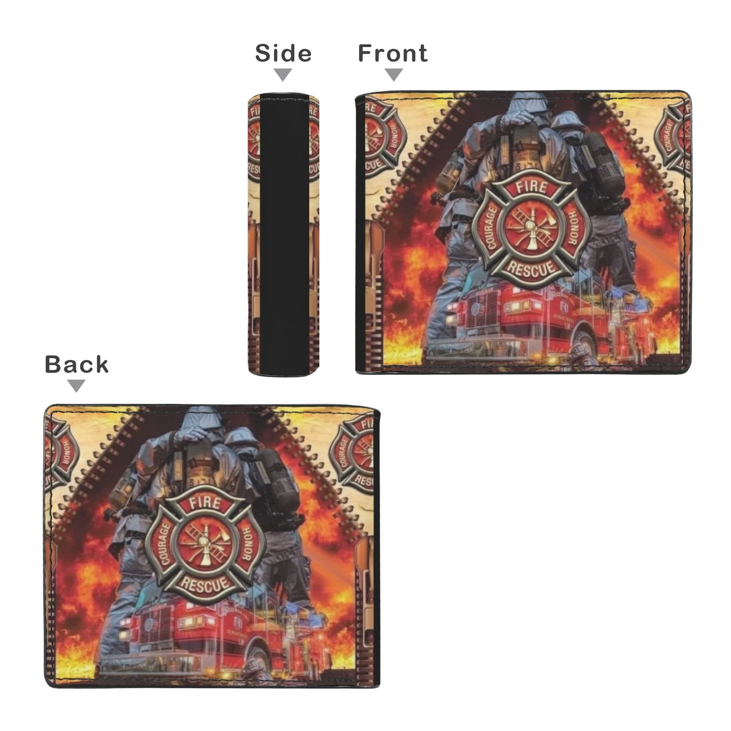 Fire Rescue Unisex Bifold Wallet with Multi Slots