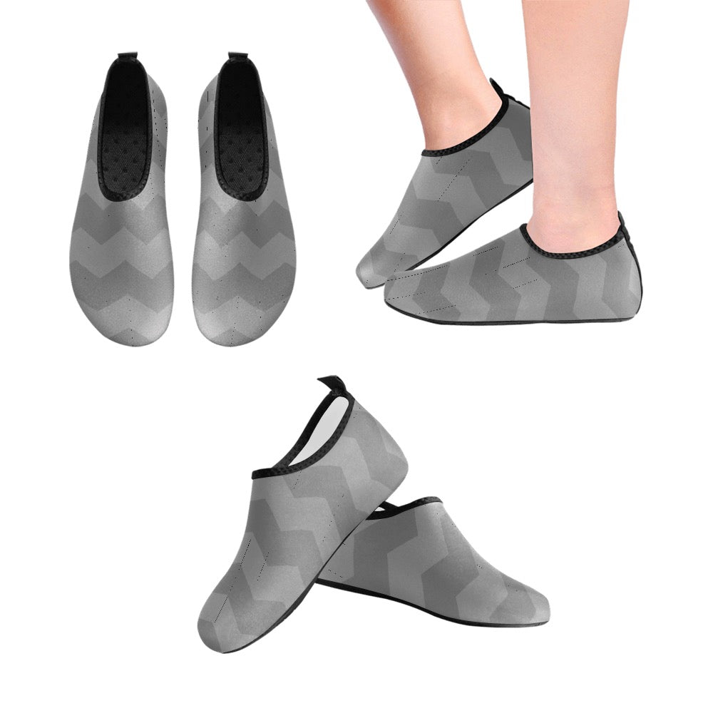 Gray Zig Zag Kids' Slip-On Water Shoes