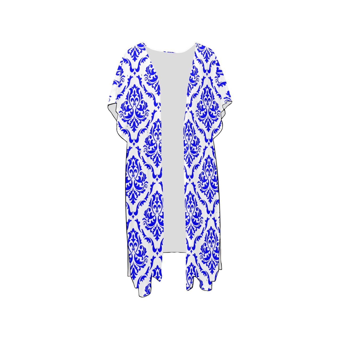 White & Royal Blue Chiffon Cover Ups