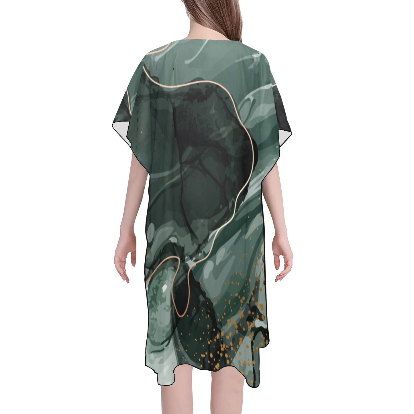Green Marble Chiffon Cover Ups