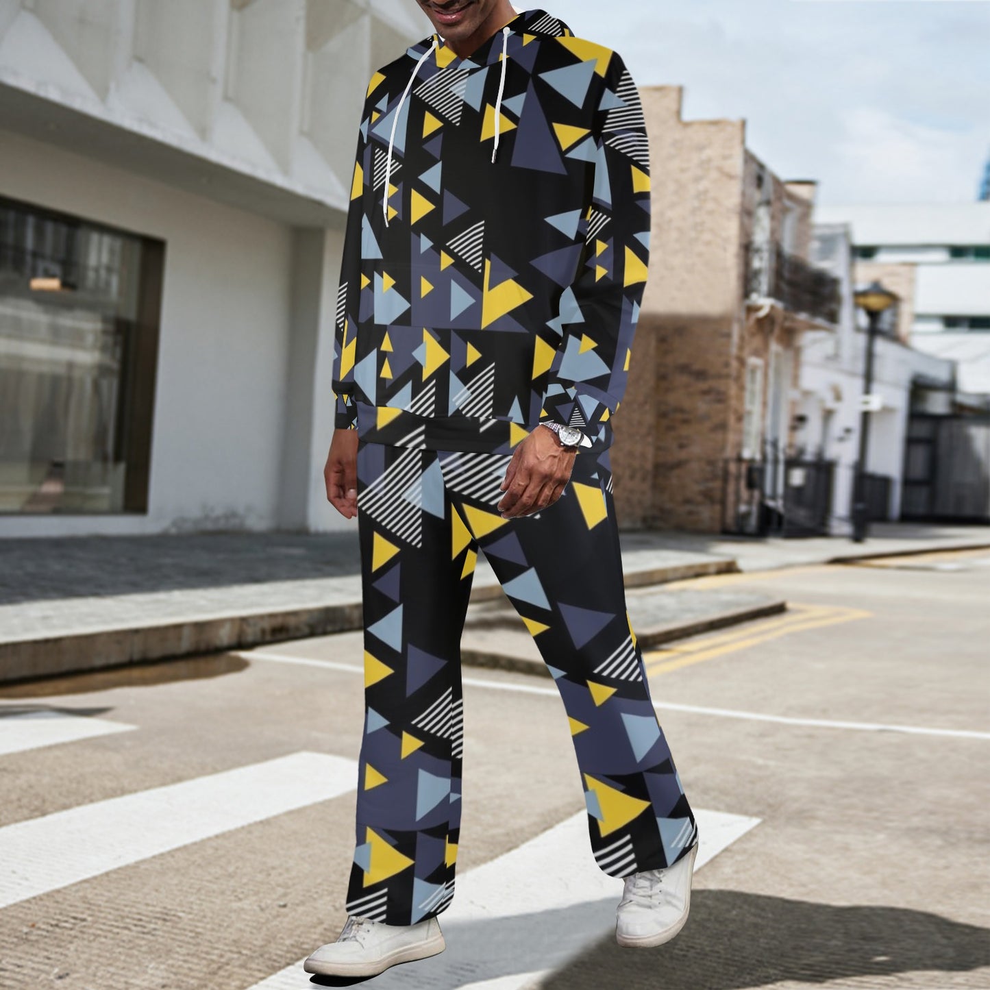 Triangle Angles Men's Streetwear Flared Tracksuit