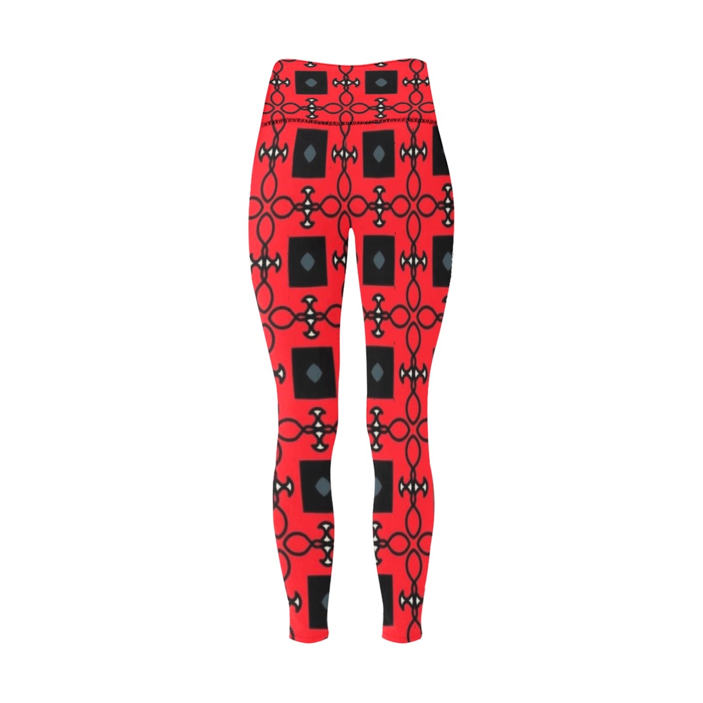 Black and Red Fashions High-Waisted Leggings