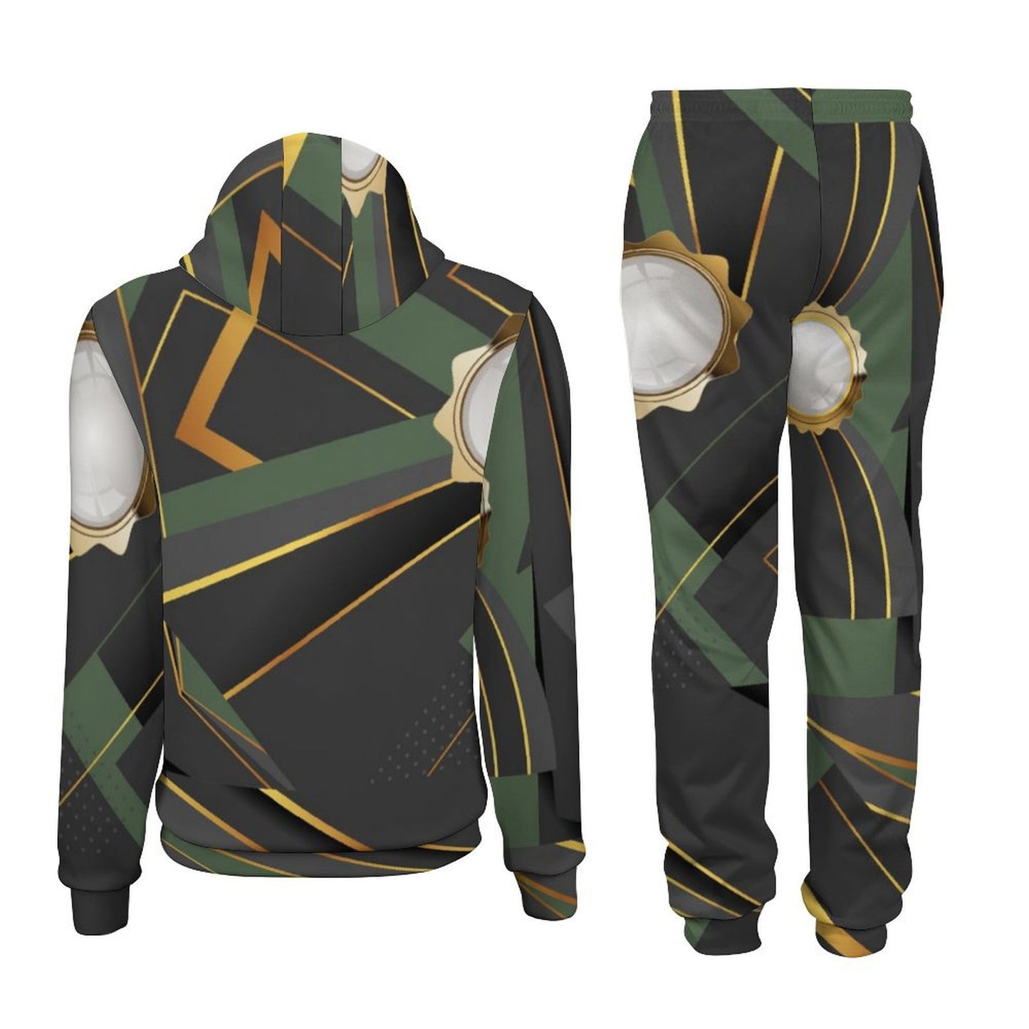 Green Abstract Sweater Tracksuit