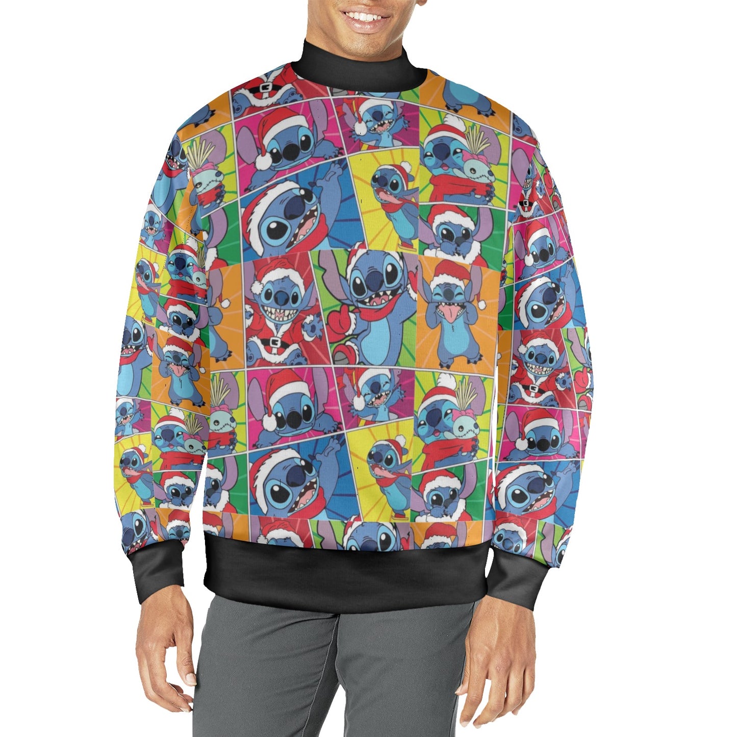 Christmas Lilo Men's Mock Neck Sweatshirt