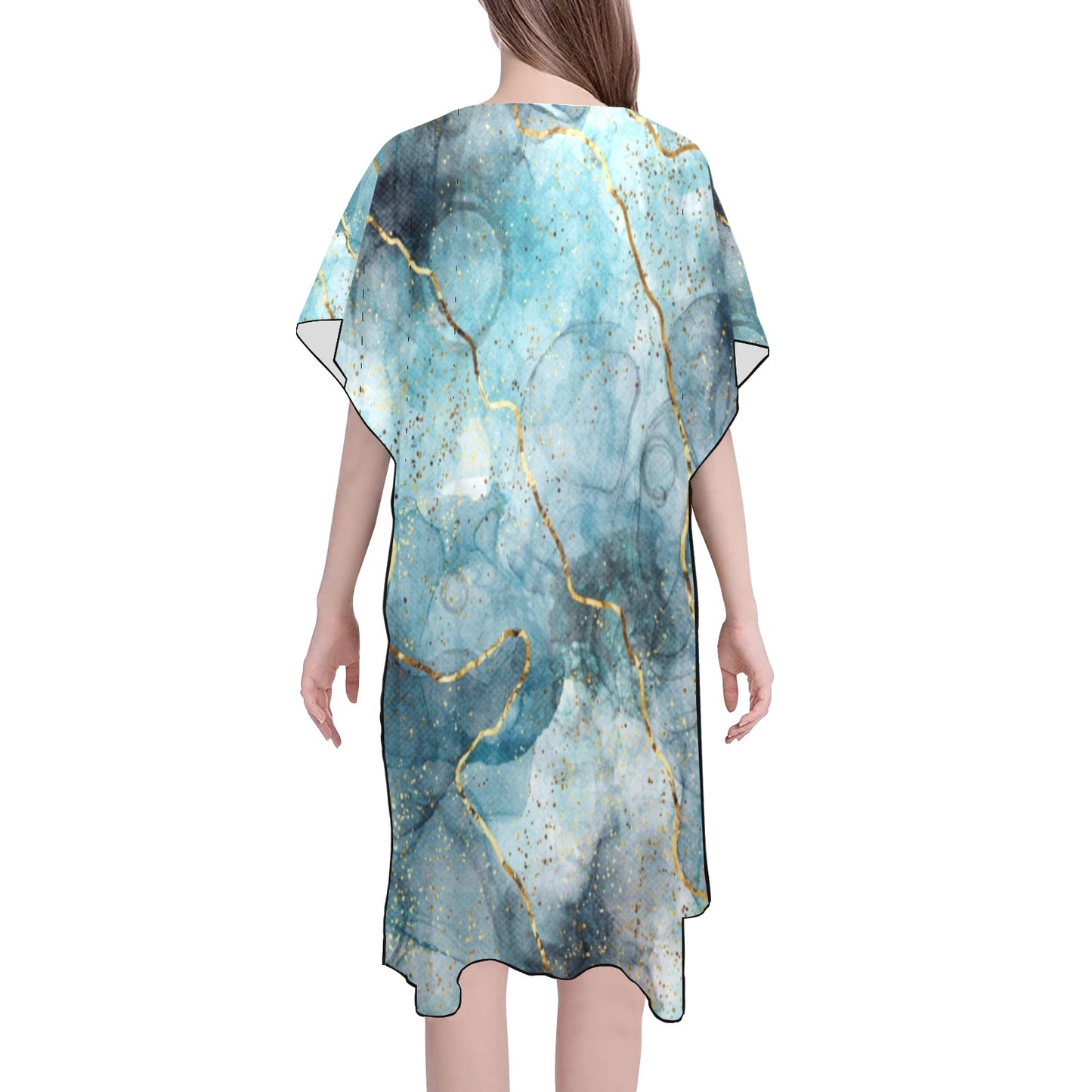 Teal Marble Chiffon Cover Ups