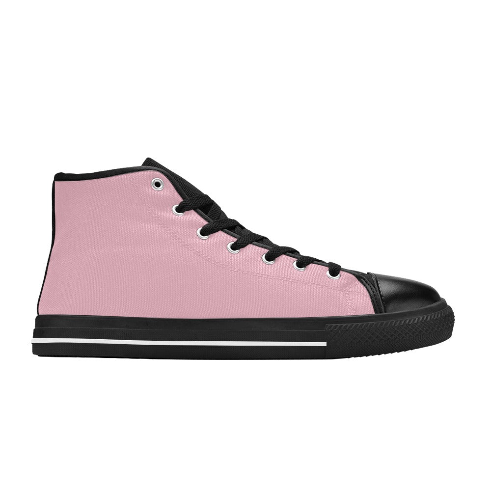 Light Pink Men's High Top Canvas Shoes