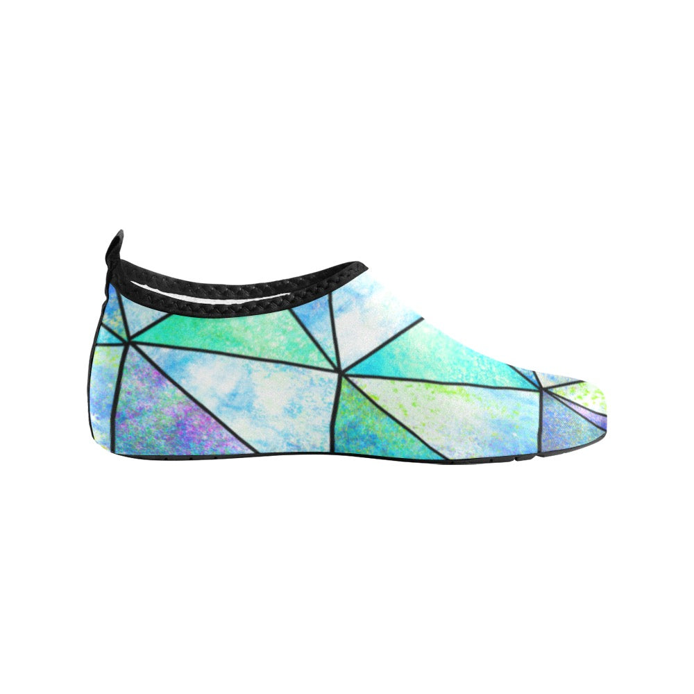 Teal Stain Glass Kids' Slip-On Water Shoes