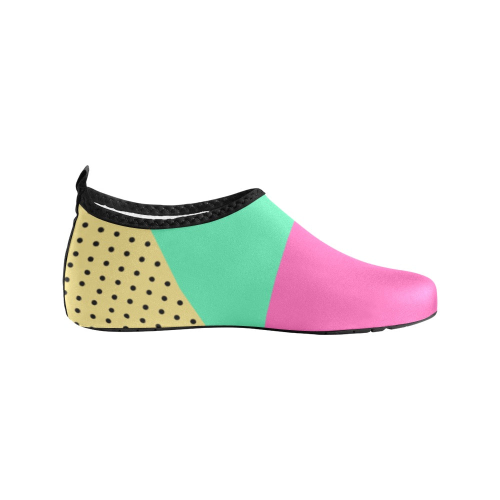 Pink Teal Kids' Slip-On Water Shoes