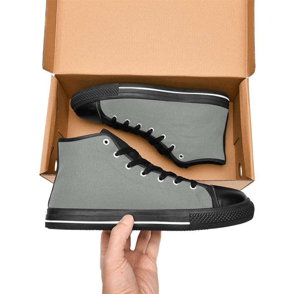 Gray Men's High Top Canvas Shoes