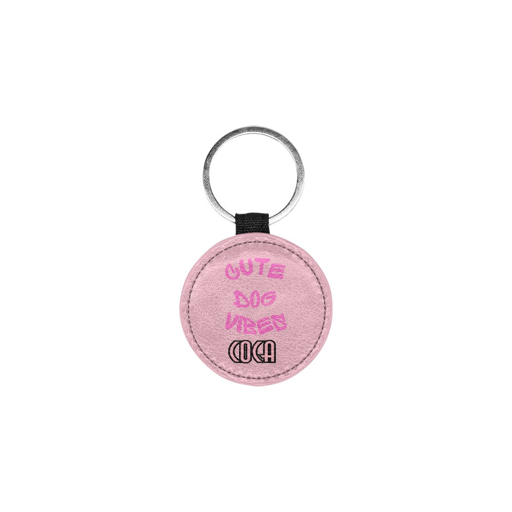 Cute Dog Vibes Round Pet ID Tag Choose Your Design