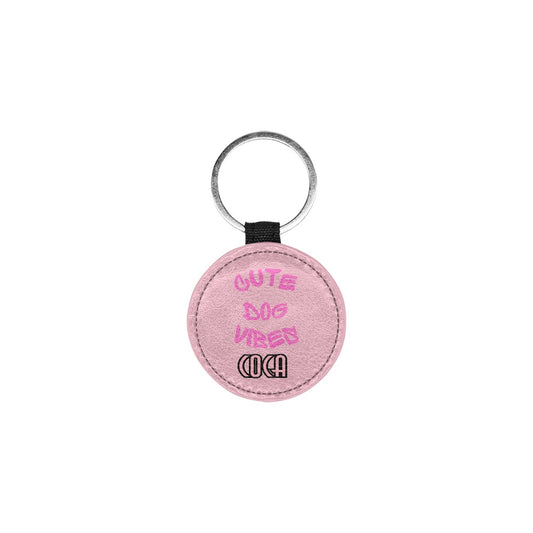 Cute Dog Vibes Round Pet ID Tag Choose Your Design