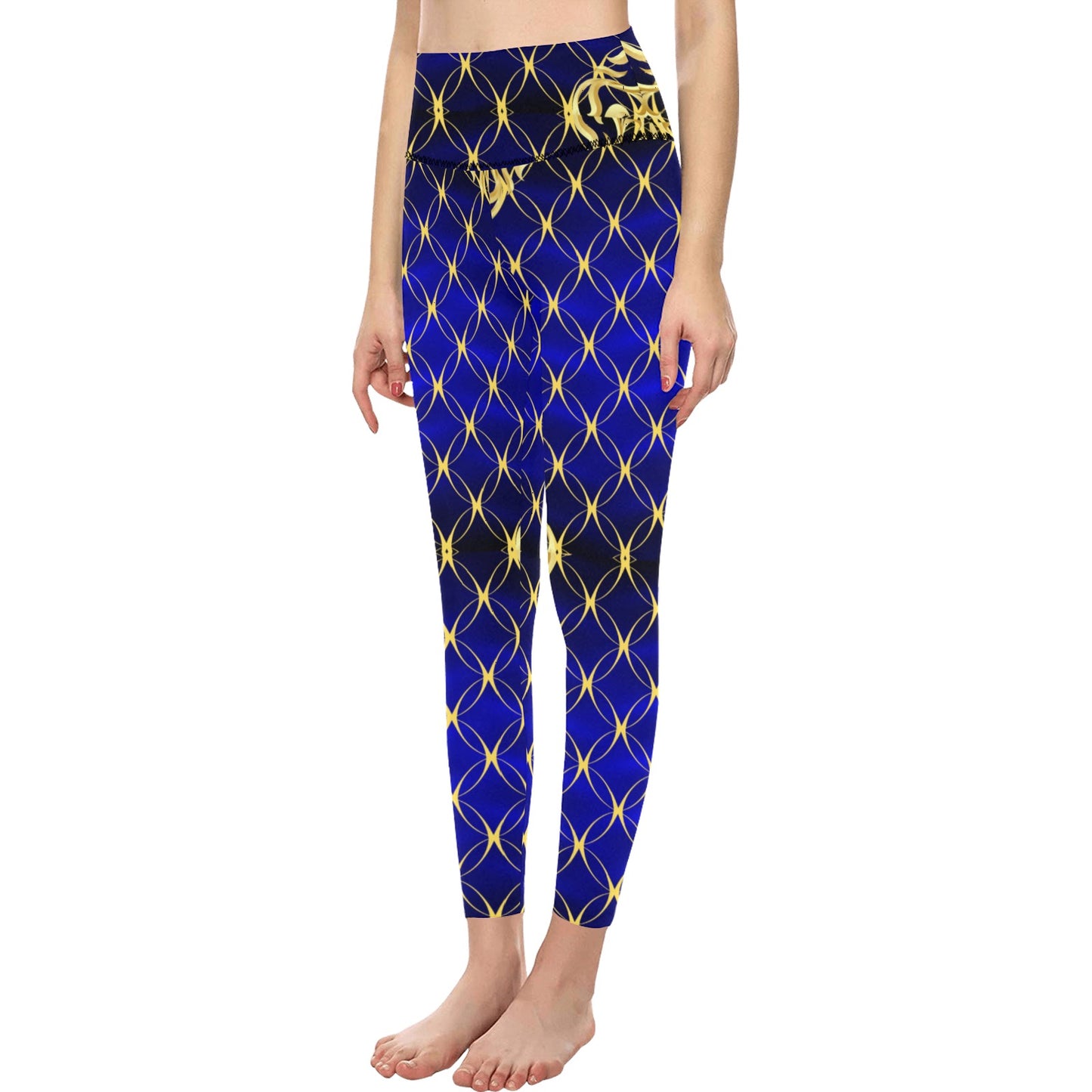 Royal Blue Fashion High-Waisted Leggings