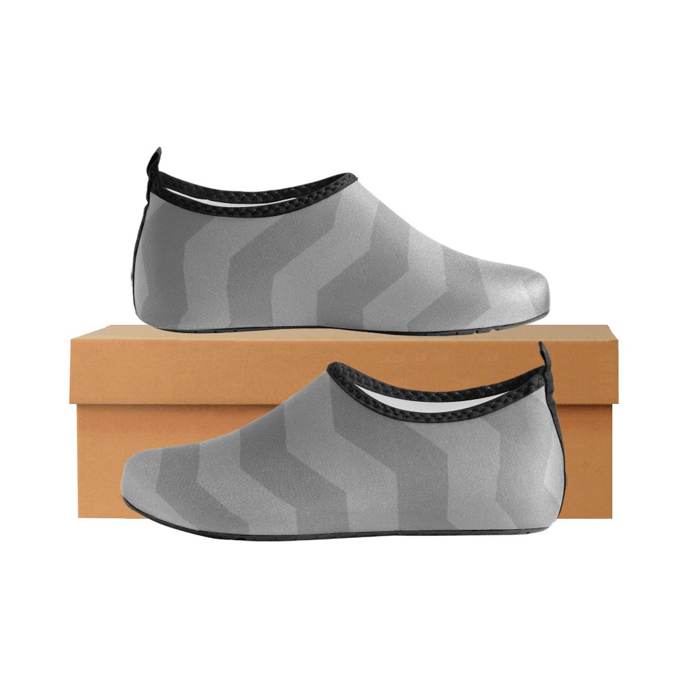 Gray Zig Zag Kids' Slip-On Water Shoes