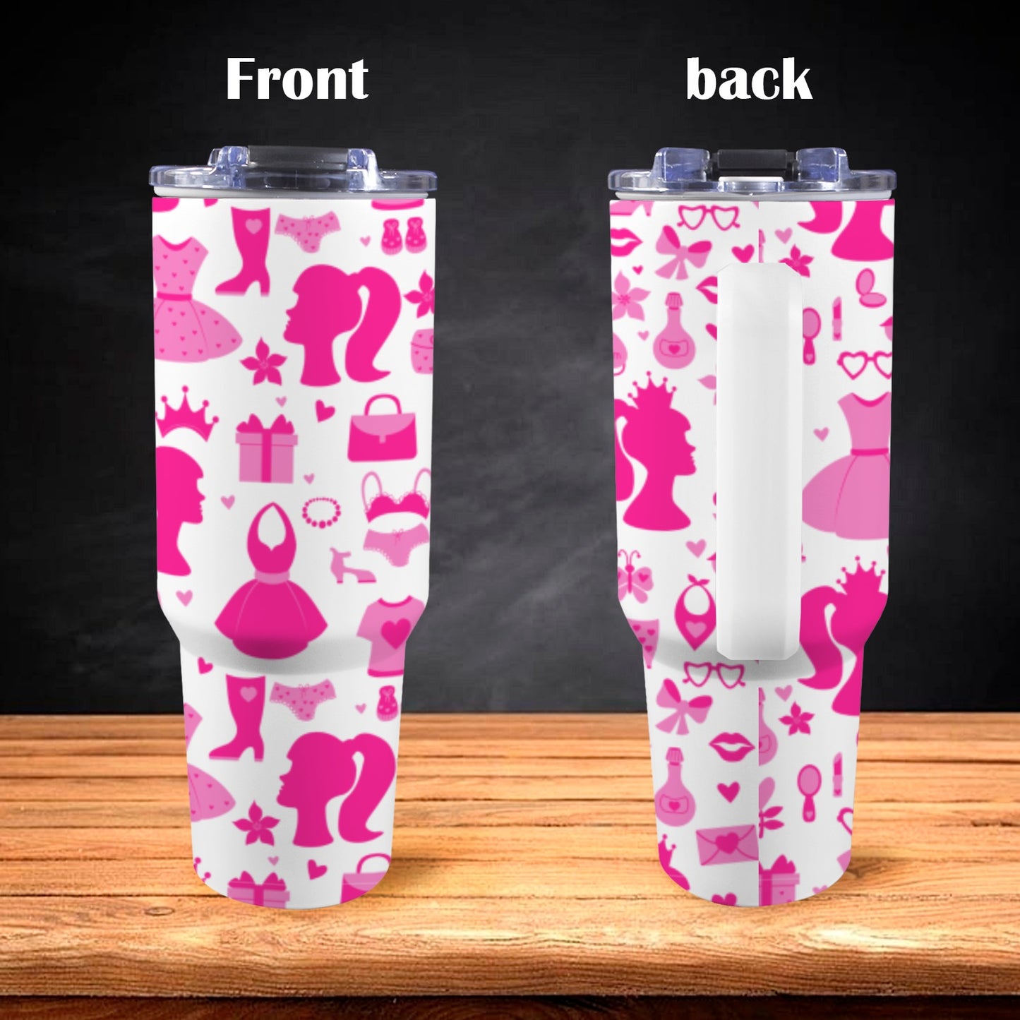 Barbie 40oz Tumbler with White Handle