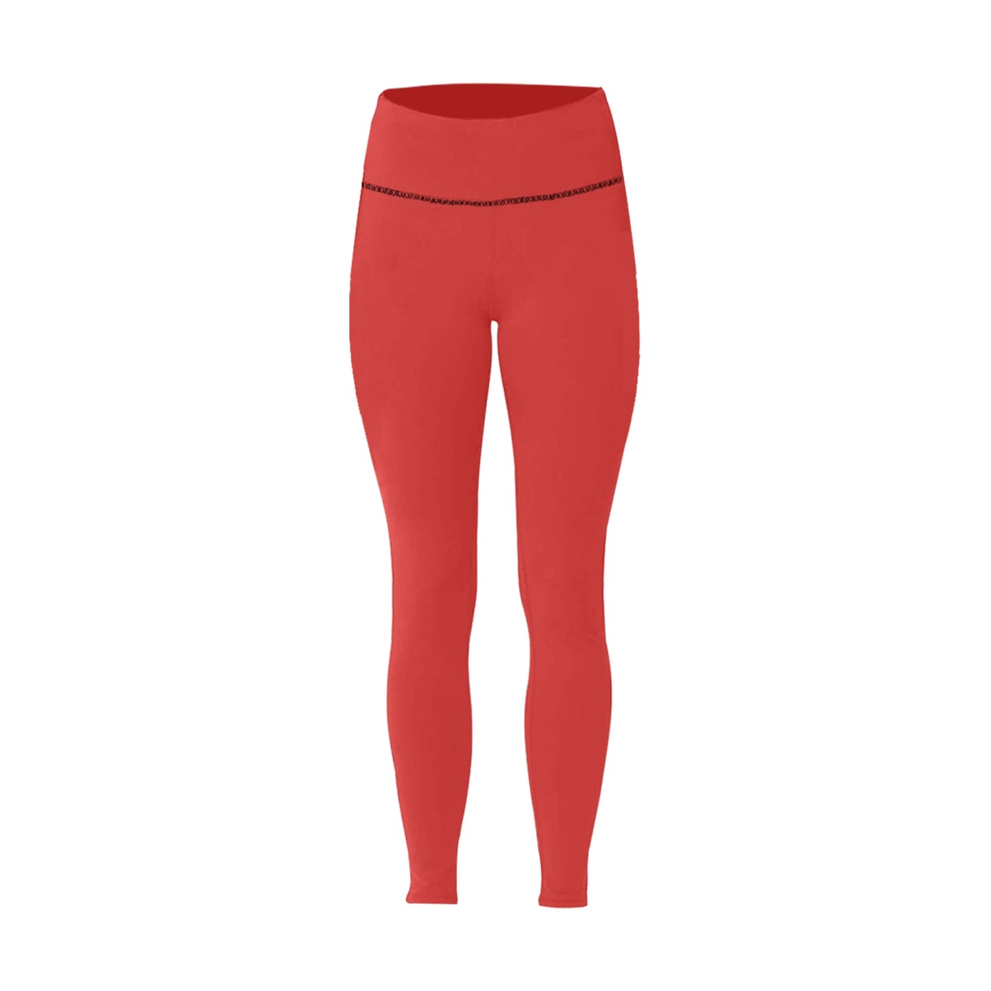 Red High-Waisted Leggings