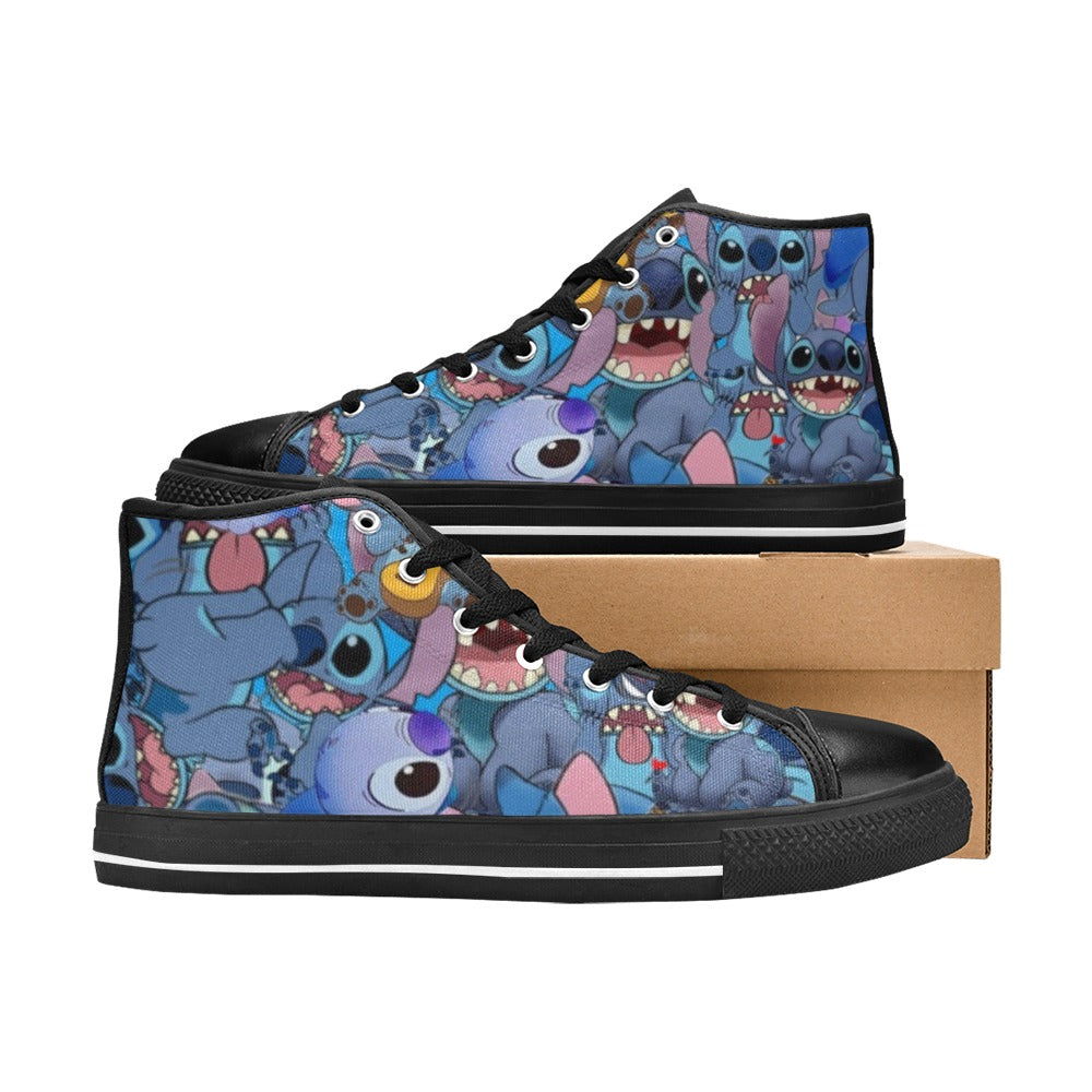 Stitch Collage Kids' High Top Shoes