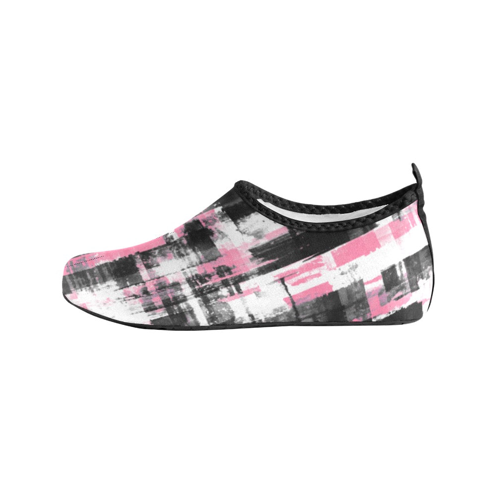 Pink, Black and White Kids' Slip-On Water Shoes